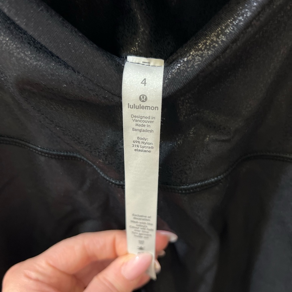 Black 7/8 lululemons. Faux leather. Worn 2x